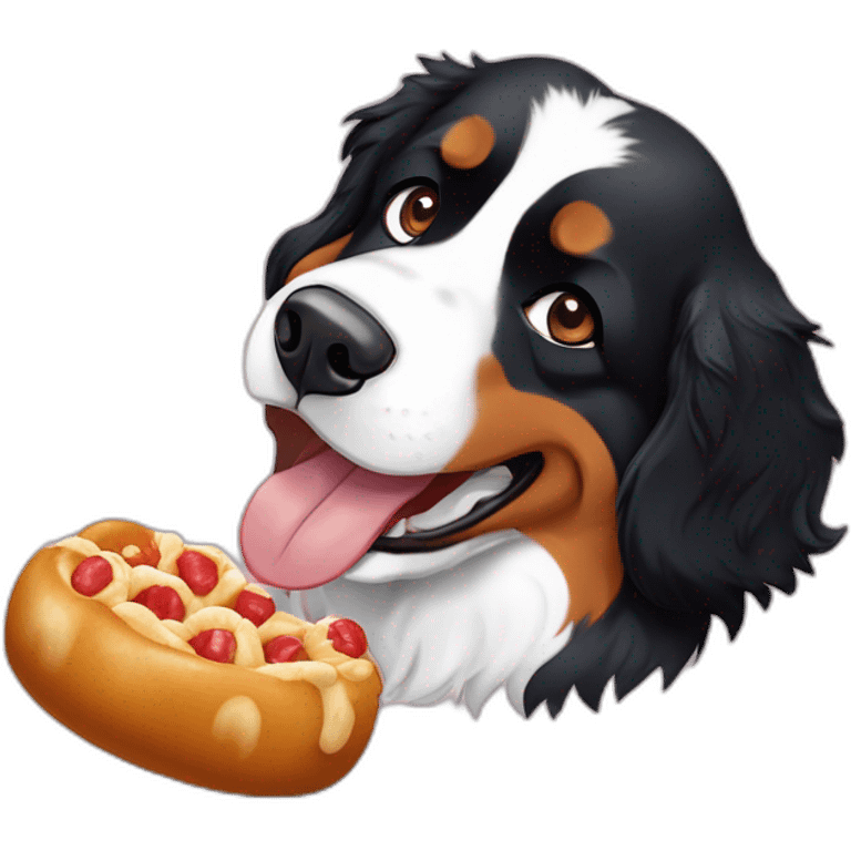 bernese mountain dog eating kannelbullar emoji