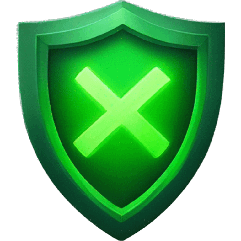 green shield with neon check mark emoji