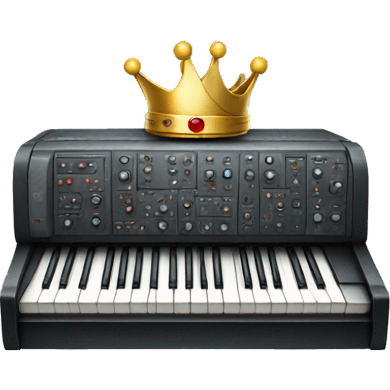 a synth with a crown on the corner emoji