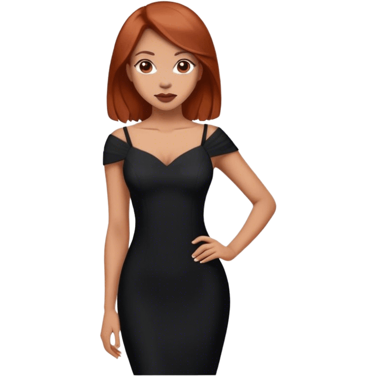 beautiful  blunt woman  with reddish blunt hair with black dress emoji