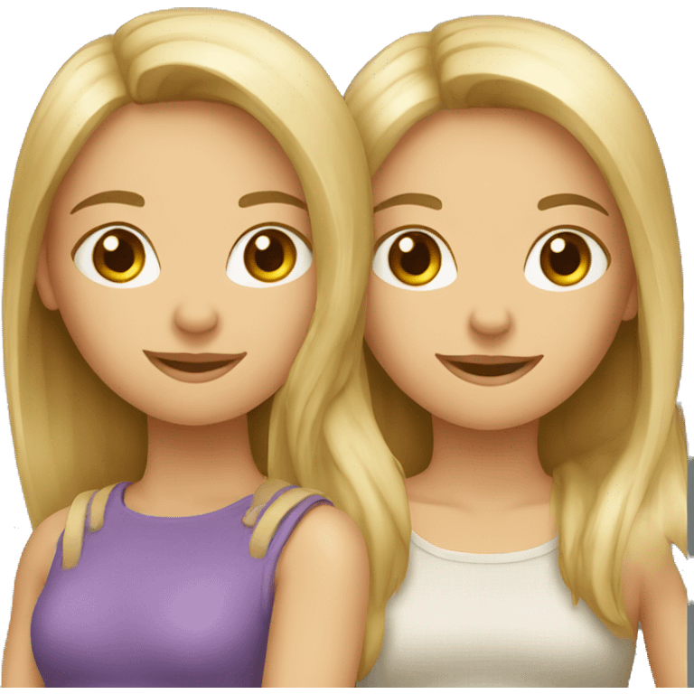 two caucasian girls emoji