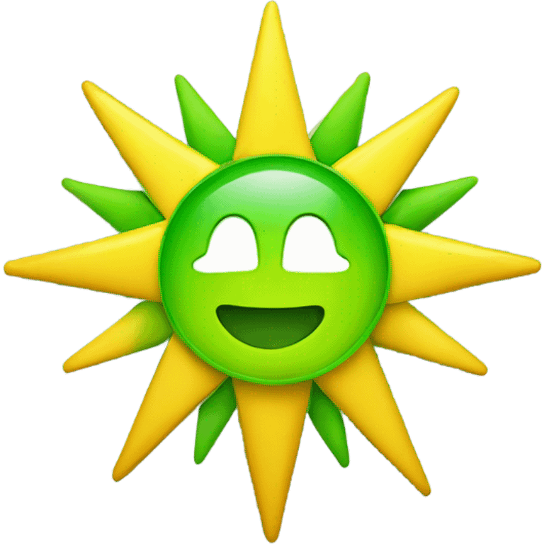 Green star sun emoji