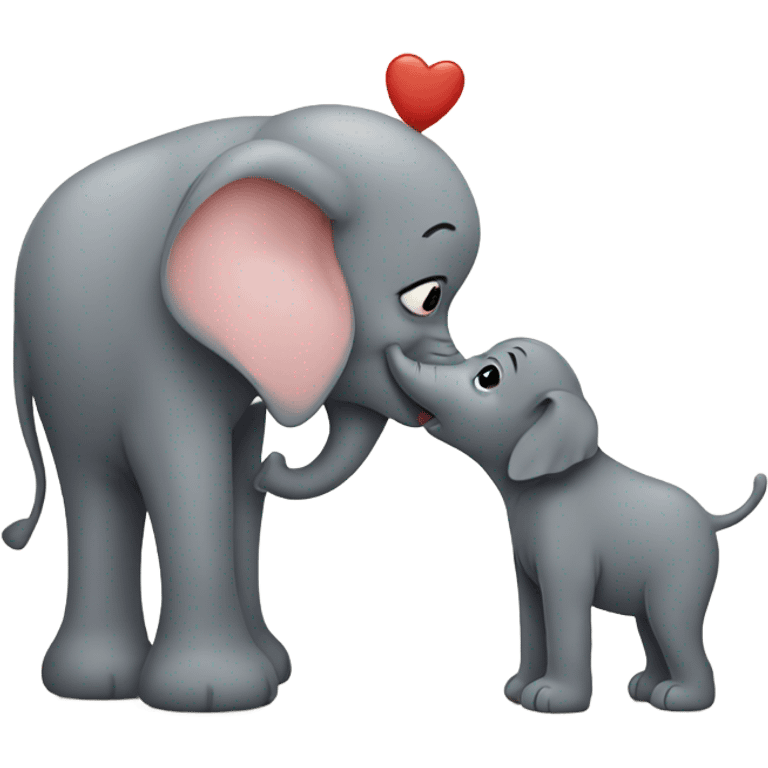 dog kissing an elephant  emoji