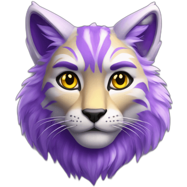 purple yellow lynx furry emoji