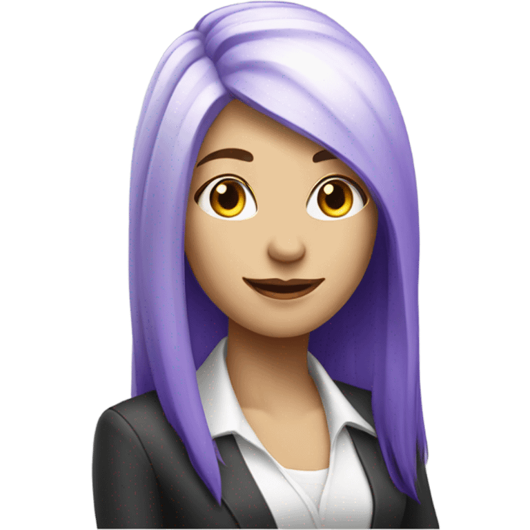 A female Realtor with long straight purple and white hair w emoji