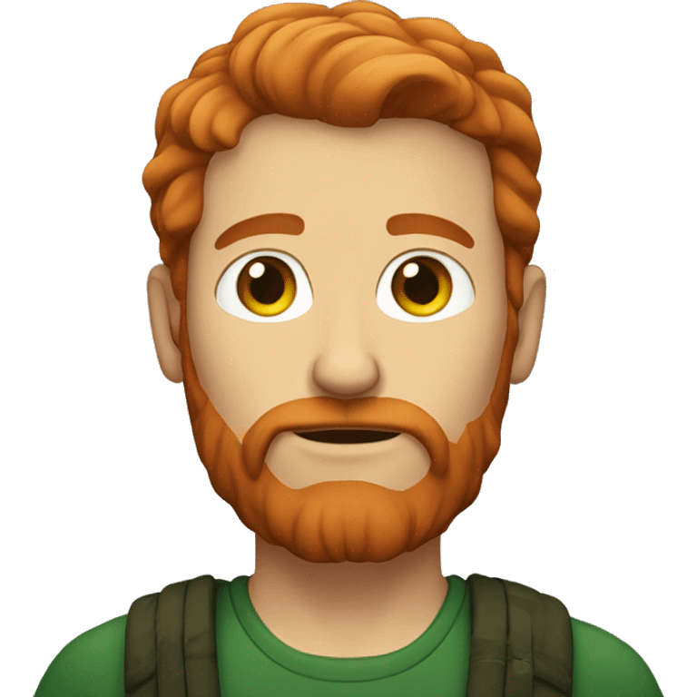 a calm red-haired man with a beard and dark green eyes emoji