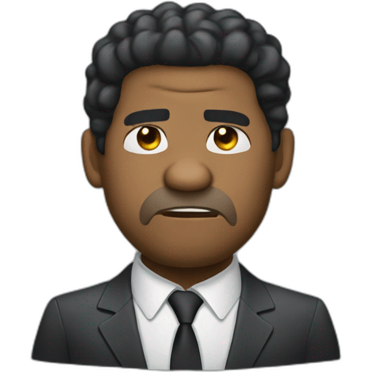 actor Denzel Washington angry cartoon wearing suit emoji