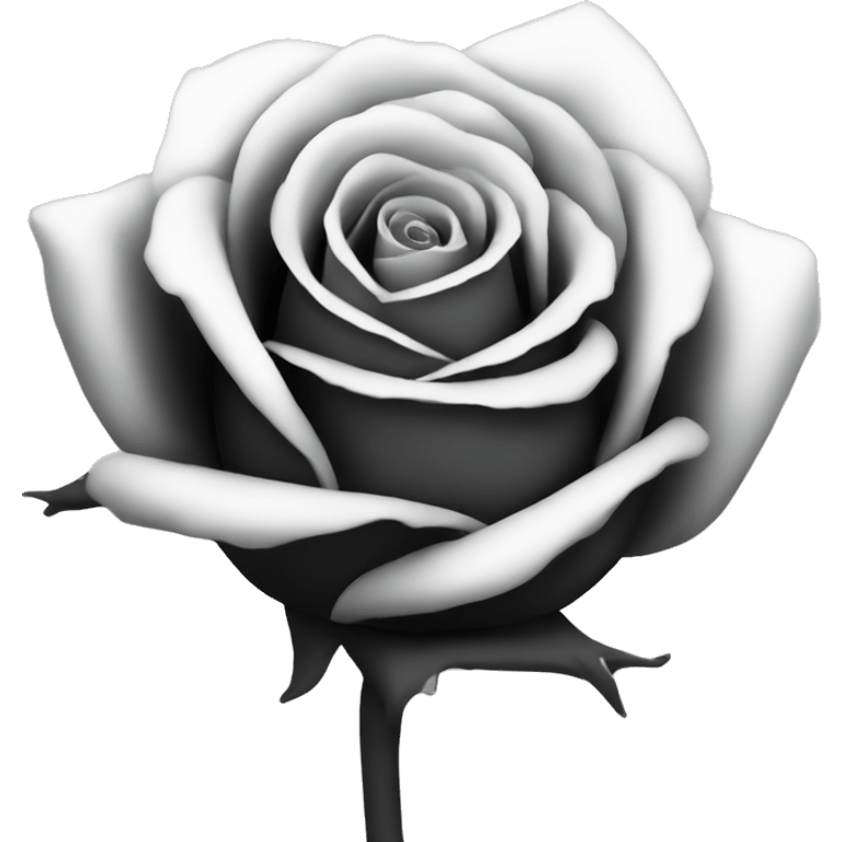 Black and white rose emoji