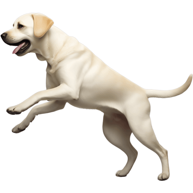 White Labrador dancing  emoji