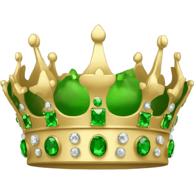 A crown with only green jewels, color #07dfb8ff emoji