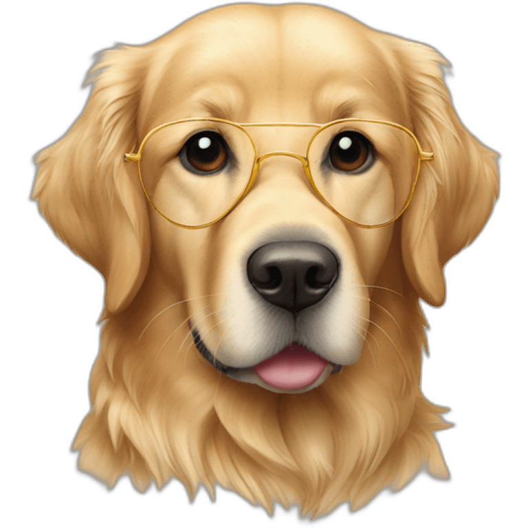 Golden retriever avec des lunettes de soleil emoji