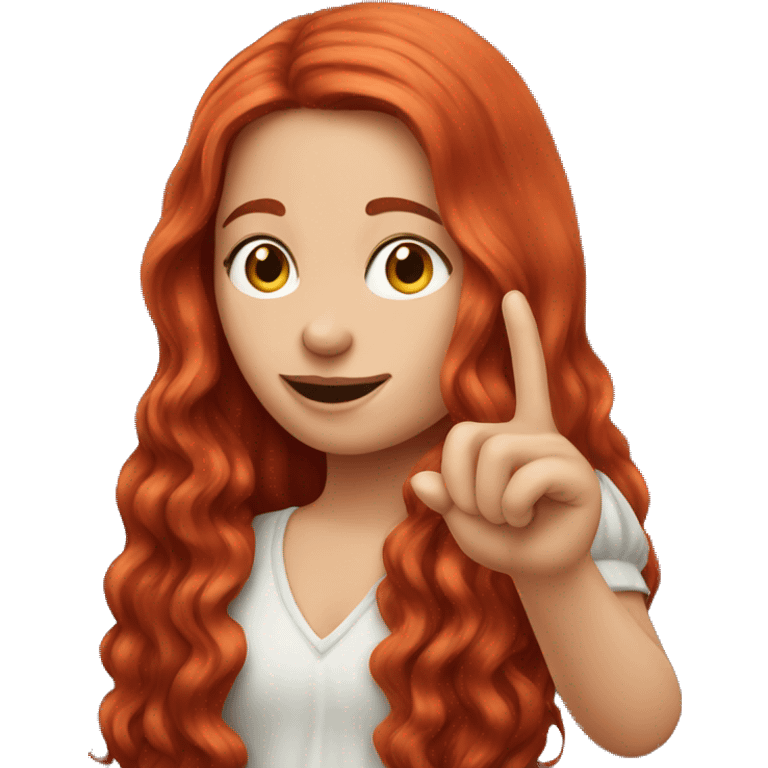 Long Red haired girl with bird on her finger emoji