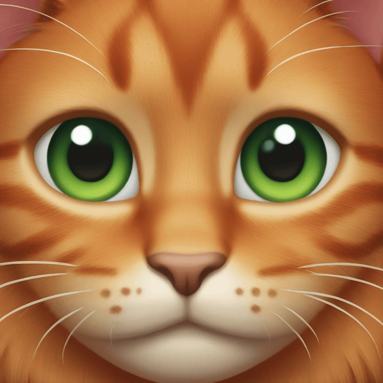 red cat with green eyes emoji