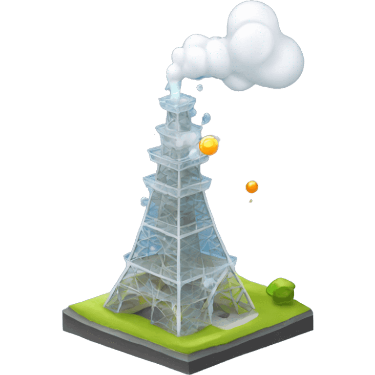 ijffeltower with glass blowing woman on top emoji