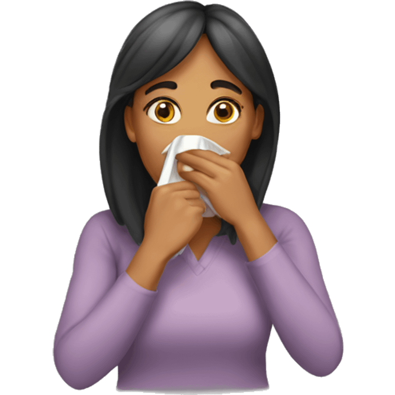 woman covering nose smell bad emoji