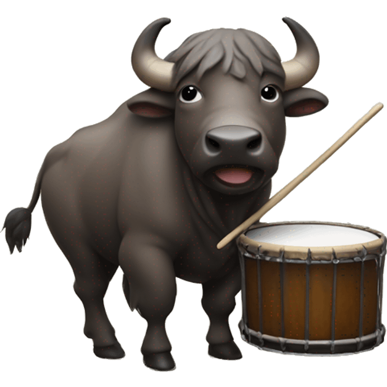 Buffalo playing the drums emoji