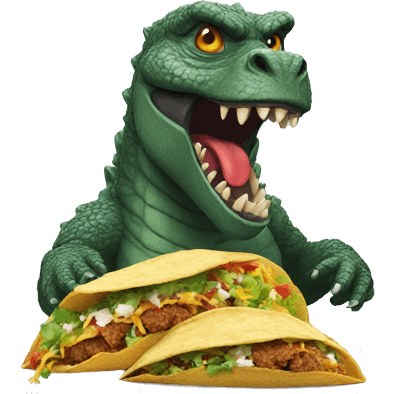 Godzilla eating tacos  emoji