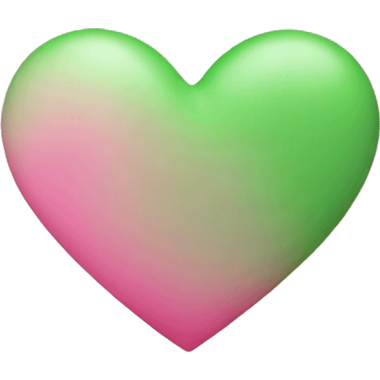 pink and green heart  emoji