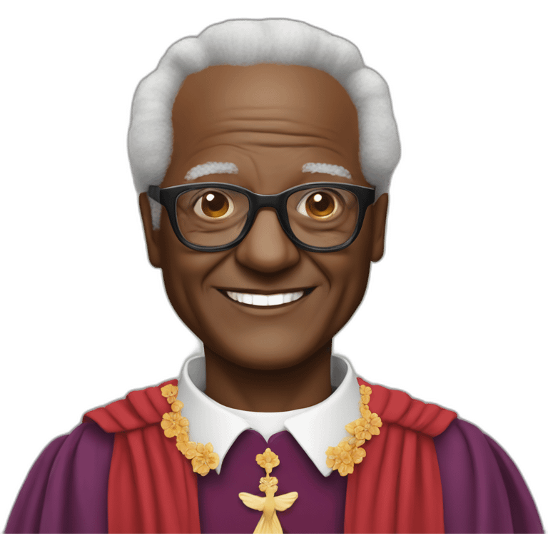 Desmond Tutu wearing a tutu emoji