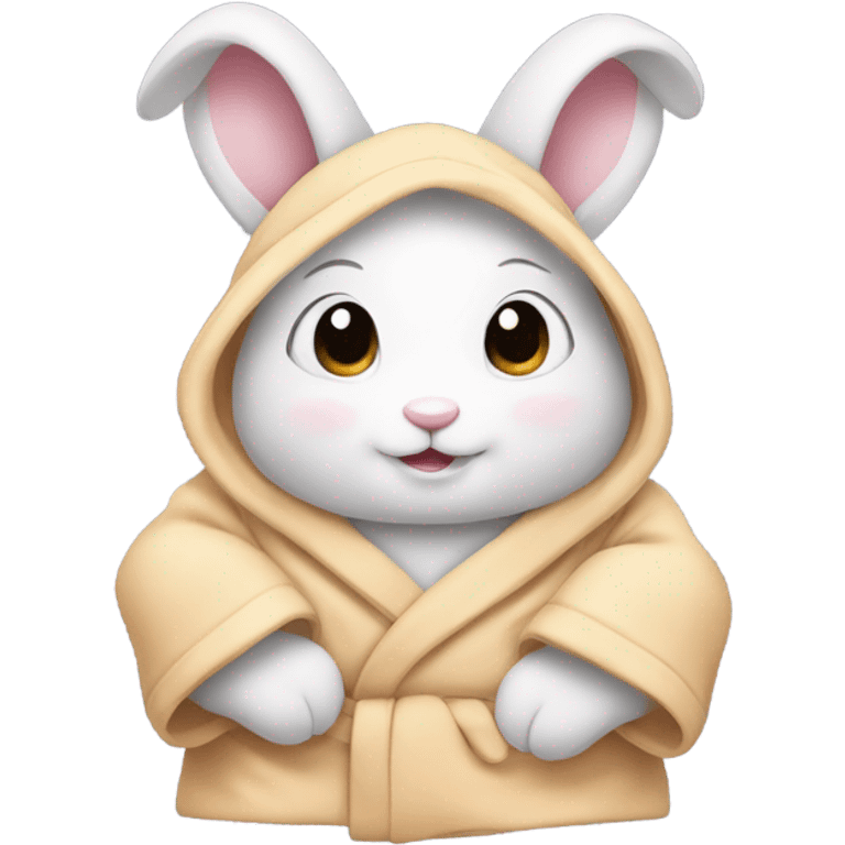 bunny rabbit wearing bathrobe emoji