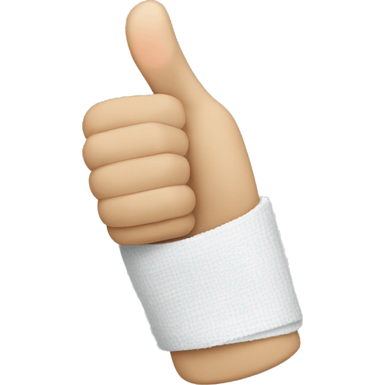 thumbs up with a bandage on the thumb emoji