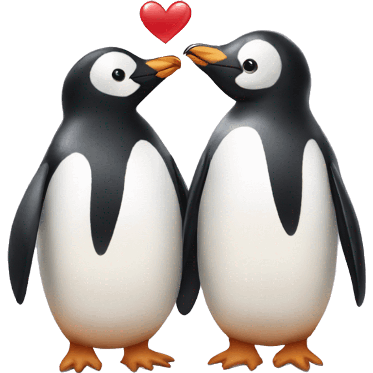 Two penguins in love  emoji