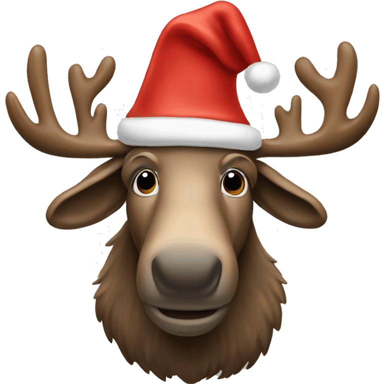 Moose wearing a Santa hat  emoji