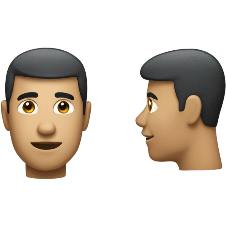 Emoji angled as a side profile looking at the side emoji