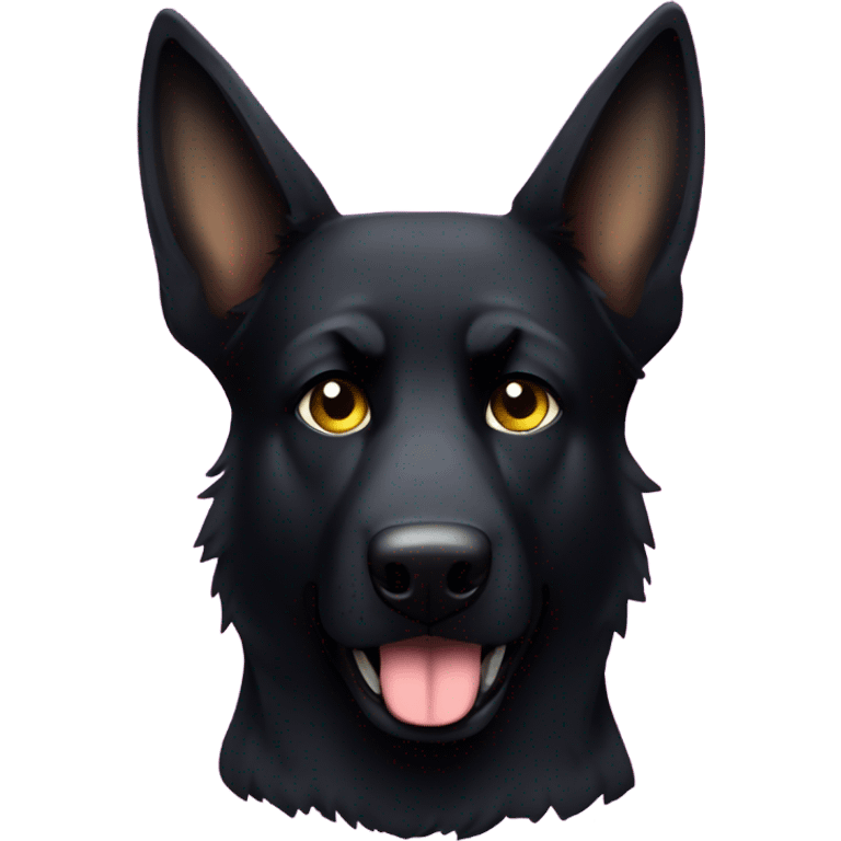 All black German shepherd with glitter angry face  emoji