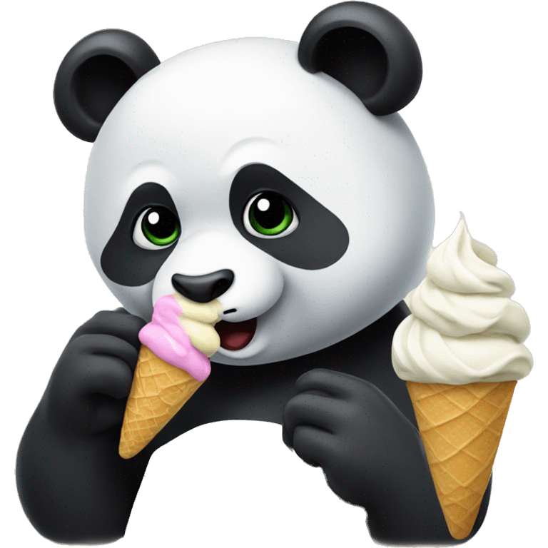 Panda eating ice cream emoji