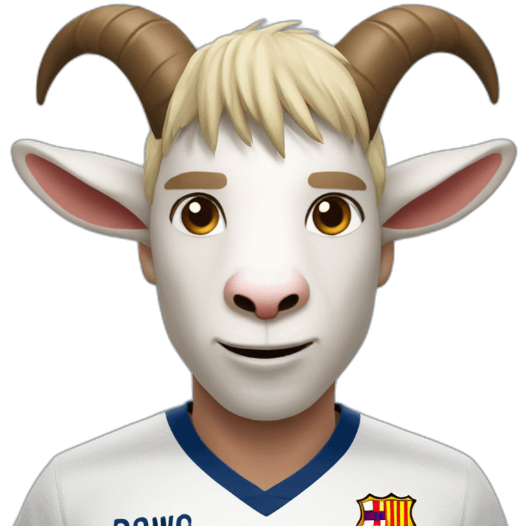 Lionel Messi as a mid face of a goat emoji