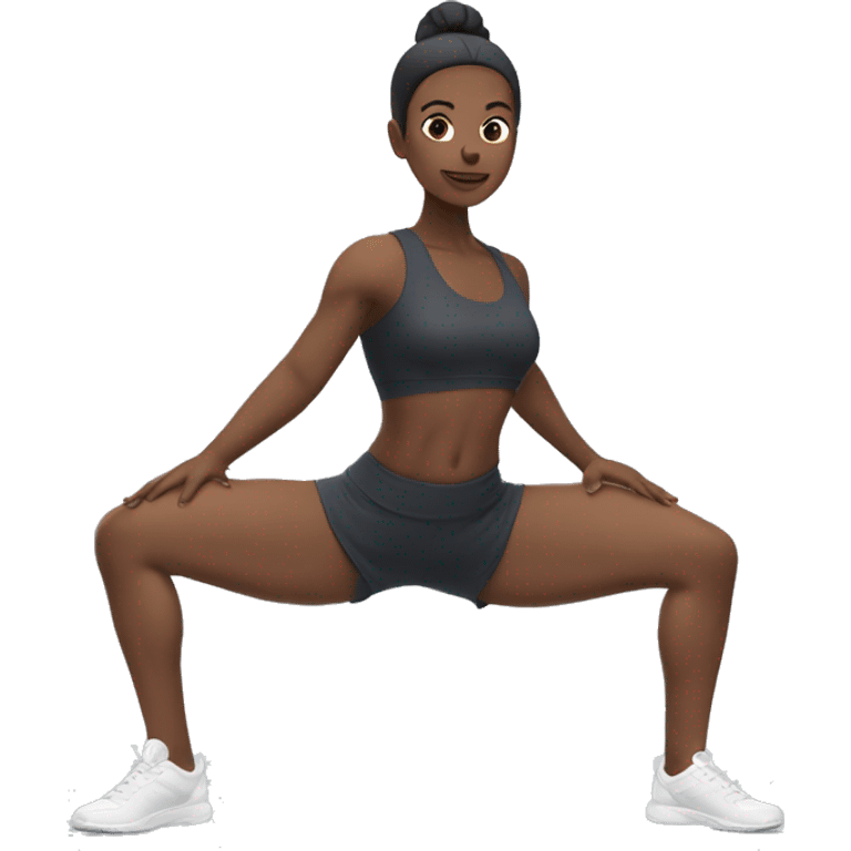 Fit women with white skin doing Eka pada bakasana  emoji