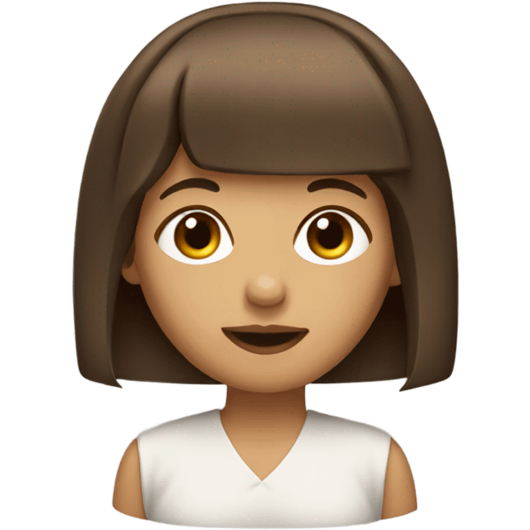 brown haired girl with bangs  emoji