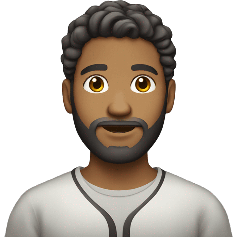 Teen light skin Bengali Man with beard and wavy hair emoji