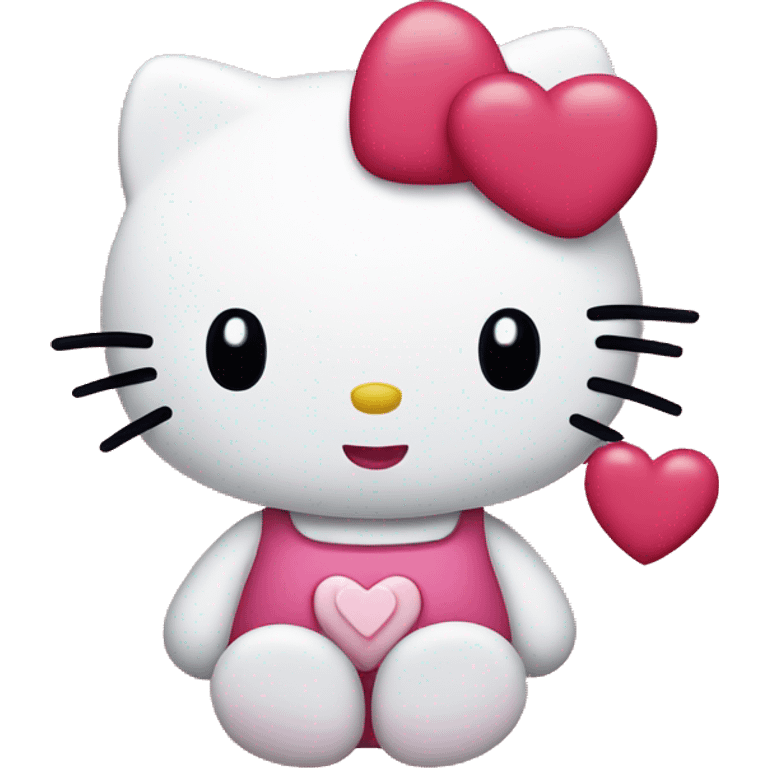 Hello Kitty with hearts emoji