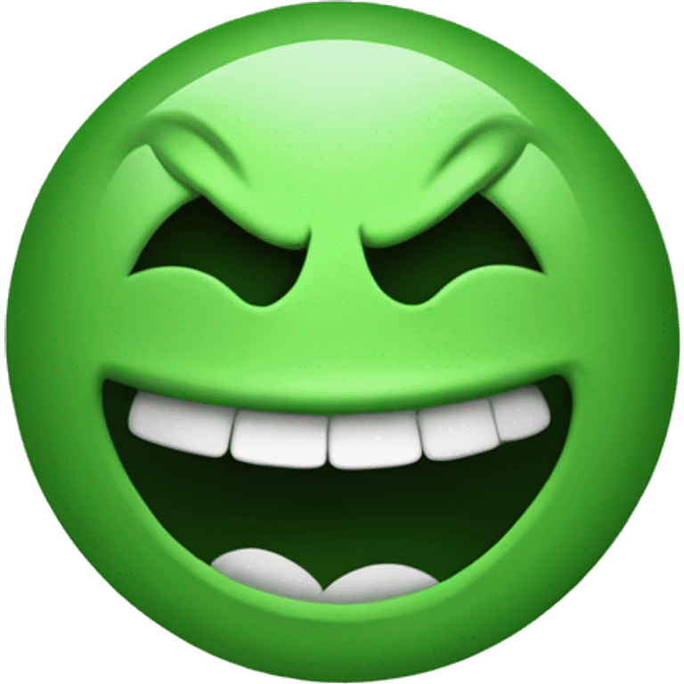 Green evil laugh face emoji