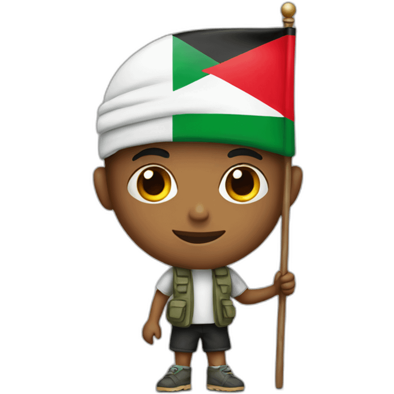 Boy with Palestine flag emoji