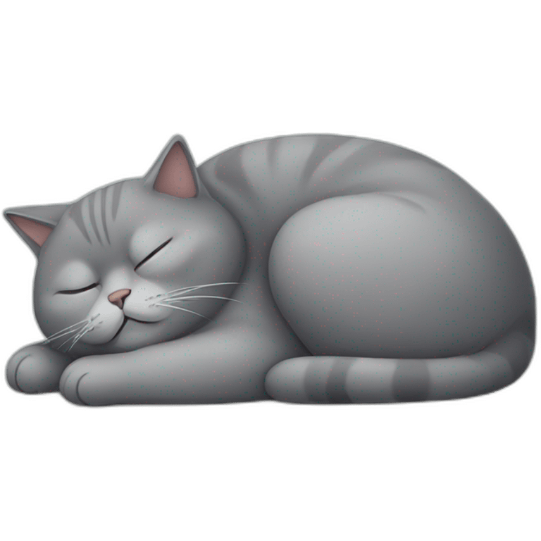 fat grey cat sleep emoji