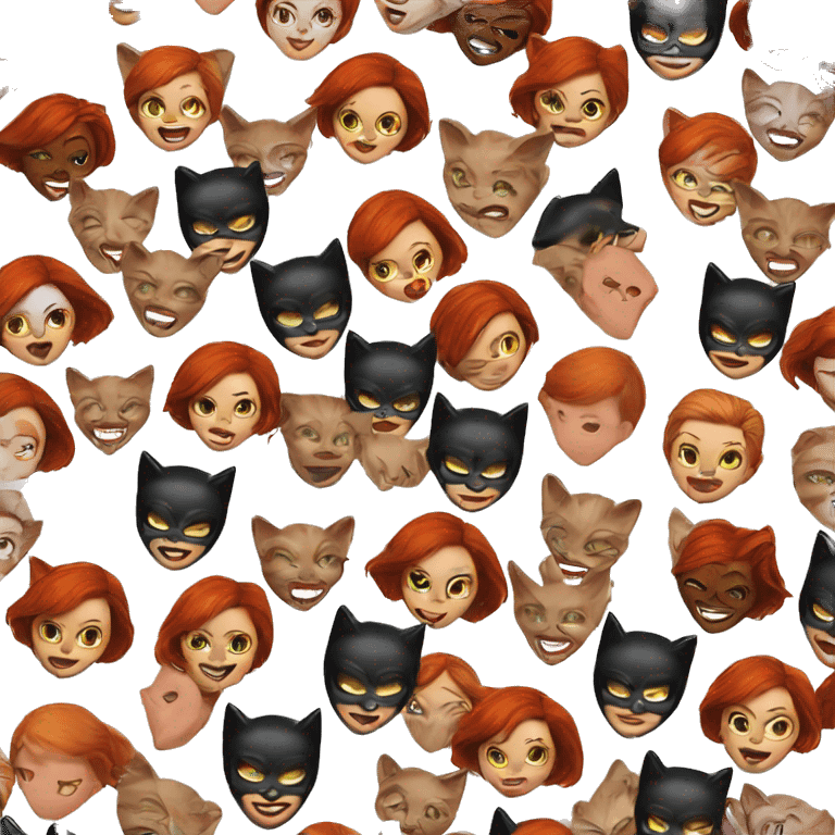 CatWoman redhead mask catears emoji