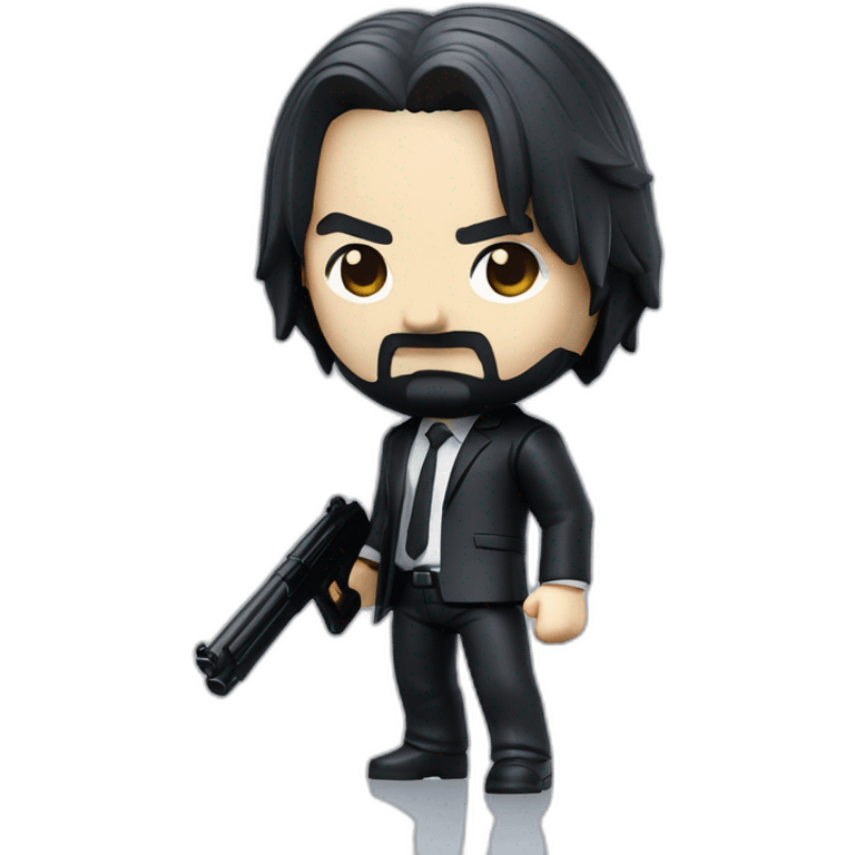 John Wick with a gun Nendoroid style Stealth emoji