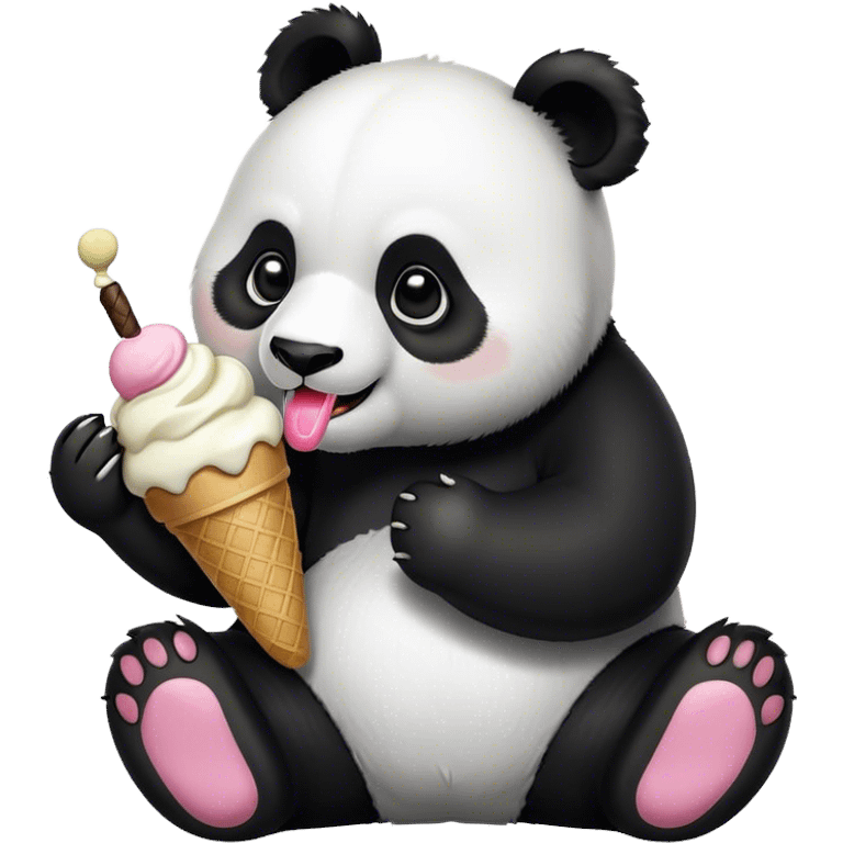 Panda eating ice cream emoji