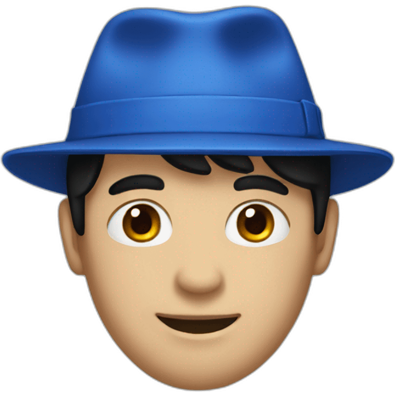 a guy with a blue hat and black hair emoji