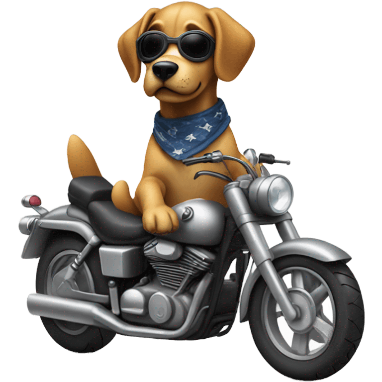 Dog on motorcycle  emoji