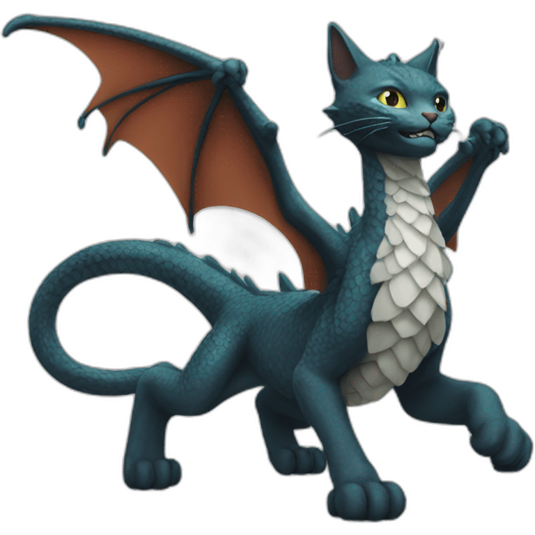 a cat on an dragon emoji