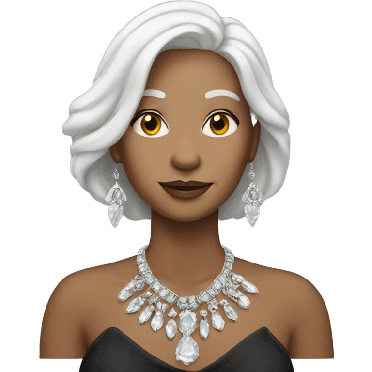 white-haired woman with jewelry emoji