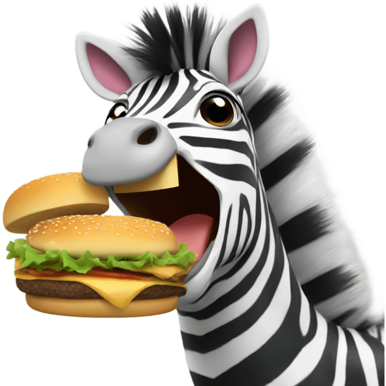 zebra eating hamburger  emoji