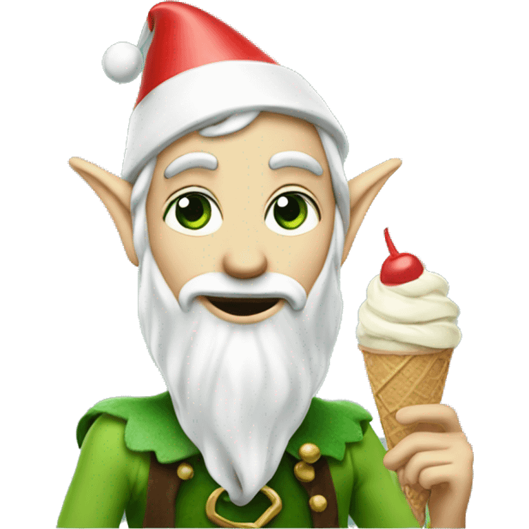 elf eating ice cream emoji