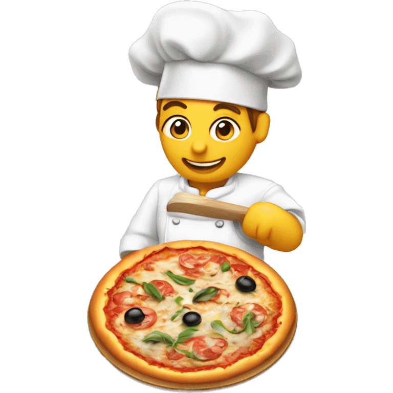 Chef making pizza on gondola  emoji