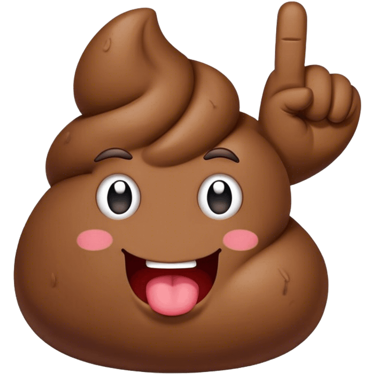 Poop putting up the middle finger emoji