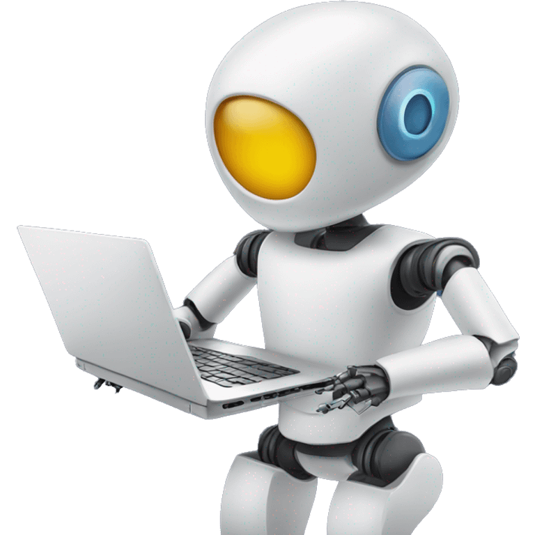 robot with laptop emoji